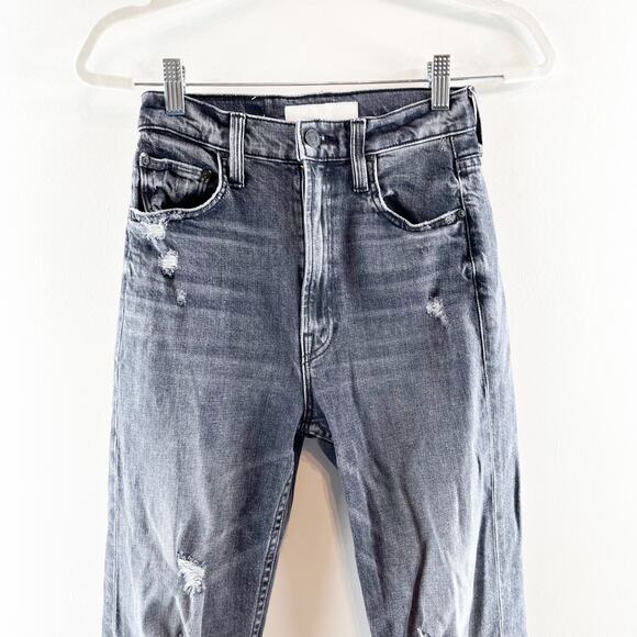 Mother High Waisted Rider Ankle Distressed Jeans After Midnight With Molly Black - Picture 6 of 13